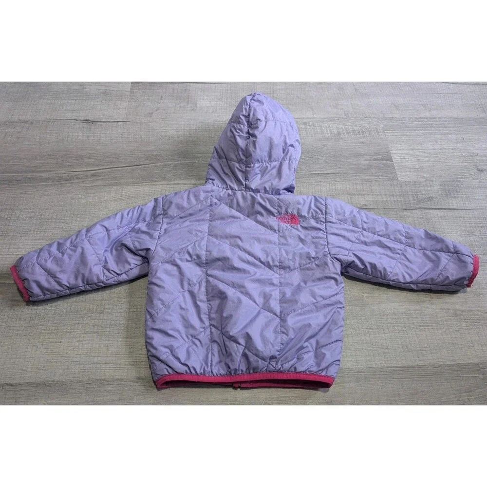 The North Face Baby Reversible Jacket Unicorns Girls Sz 12-18 Months Purple